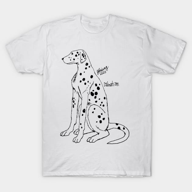Dalmatian Sketch T-Shirt by jhsells98